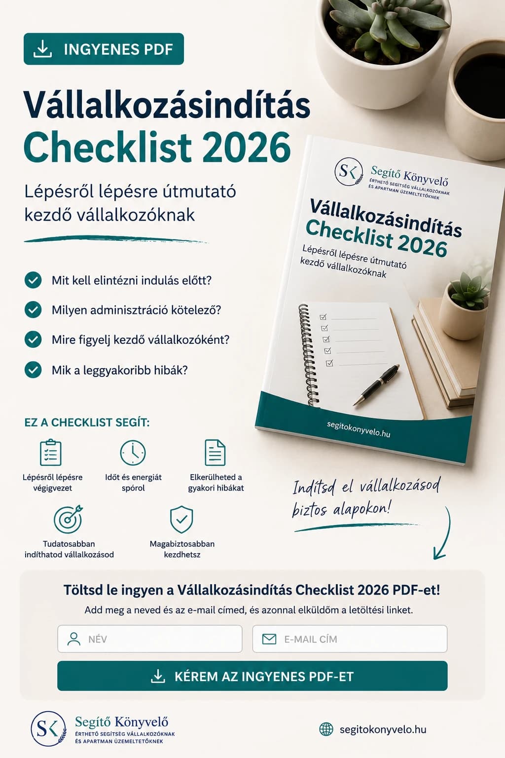 Vállalkozásindítás cheklist 2026