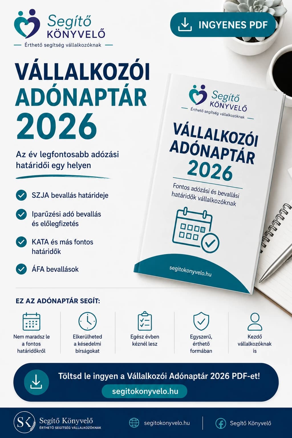 Vállalkozói adónaptár 2026 töltsd le ingyen